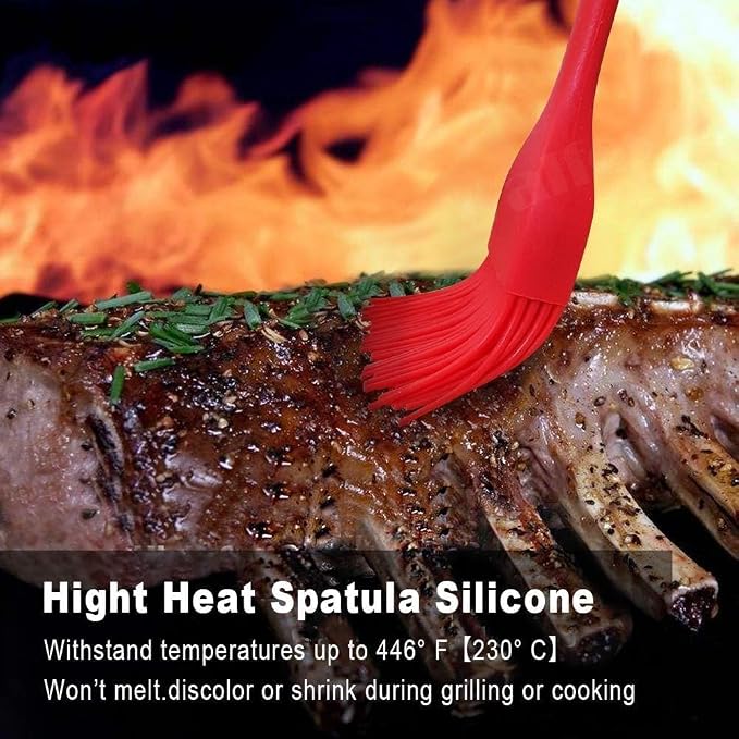 Walfos Silicone Basting Pastry Brush, 600°F Heat Resistant for BBQ Grill Baking Kitchen Cooking, BPA Free and Dishwasher safe