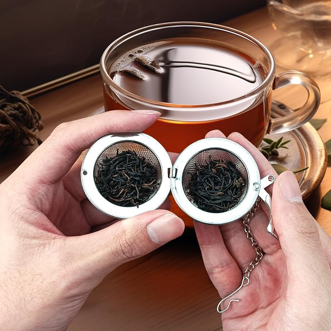 2Pcs Tea Infuser, 2.1 inch Tea Ball with Crystal Moon Pendant,Tea Strainer | Stainless Steel,Tea Diffuser Tea Steeper for Filtering Tea,Tea Infusers for Loose Tea