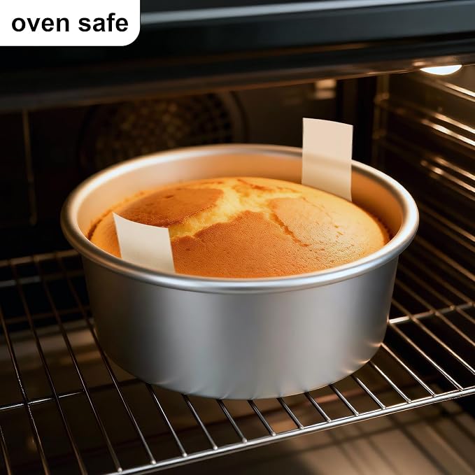 6 Inch Cake Pans, 2PCS Nonstick Small Cake Pans With 60PCS Parchment Paper | Aluminum Pans for Birthday Smash Layer Cakes, Round Cake Pans for Home Kitchen, Leak proof &6 X 3 Inch, Heavy Duty &Oven Safe