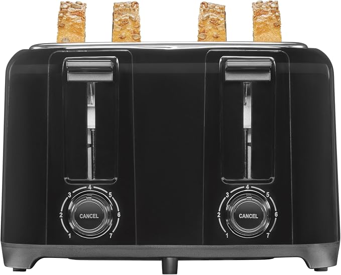 Proctor Silex 4 Slice Toaster with Extra Wide Slots For Bagels | Browning Control With 7 Shades | Auto Shutoff | Toast Boost | Slide-Out Crumb Tray | Cancel Button | White | 24215G