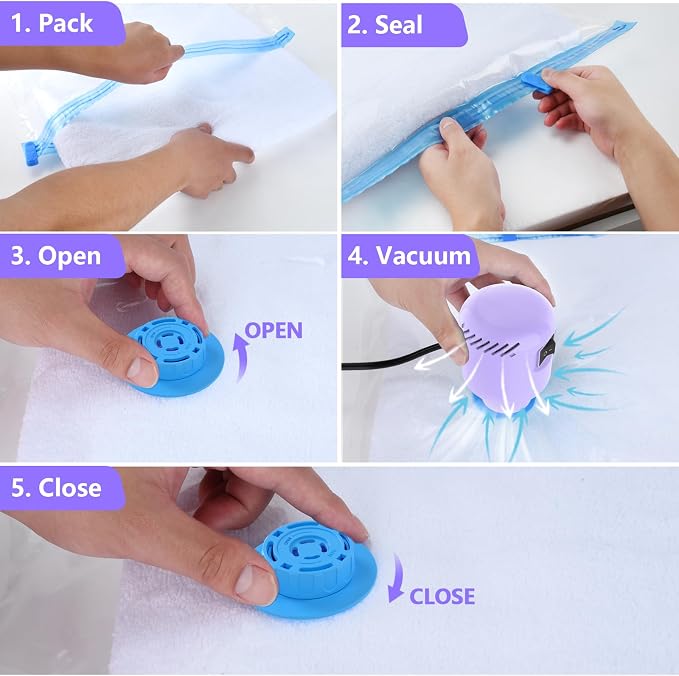 Travel Electric Vacuum Pump for Vacuum Storage & Seal Bags, Purple | Portable Vacpack Air Pump for Compression Clothing Blanket Luggage(Storage Bag Not Included)