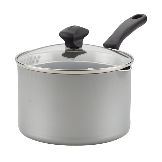 Farberware Cookstart DiamondMax Nonstick Straining Saucepan, Dishwasher Safe, 3 Quart, Silver