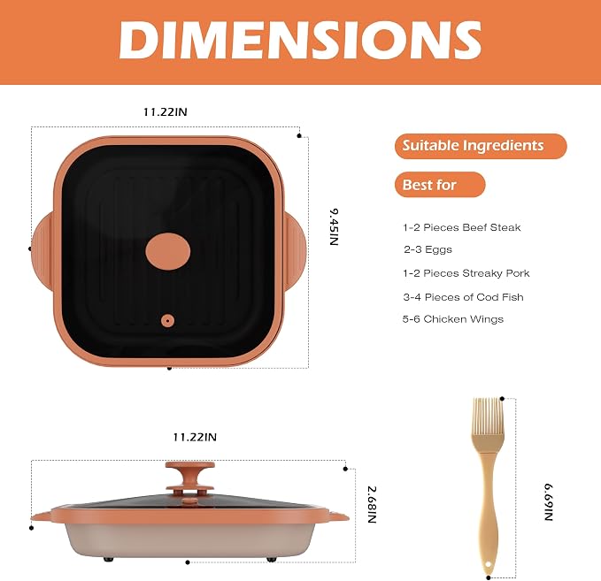 Microwave Grill Pan with Glass Cover - Bacon Cooker, Crisper & Grilled Cheese Maker, Microwave Cookware,Dishwasher Safe for Easy Clean