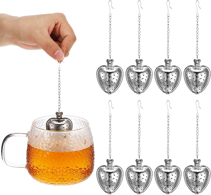 40 Pcs Stainless Steel Tea Ball Mesh Tea Infuser Strainers Premium Tea Filter Tea Interval Diffuser with Extended Chain Hook for Brew Loose Leaf Tea and Seasonings &spices