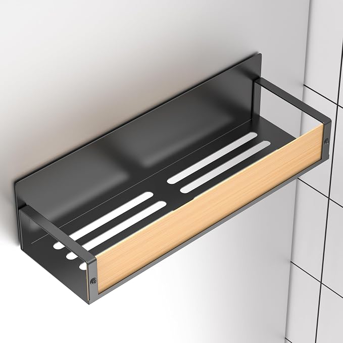 4 Pack Magnetic Spice Storage Rack Organizer for Refrigerator and Oven, Wood Fridge Organizers and Storage | Magnetic Shelves Heavy Duty for Fridge in Kitchen, Seasoning Storage Organizer, For Oven Washer and Dryer, For Heavier Items
