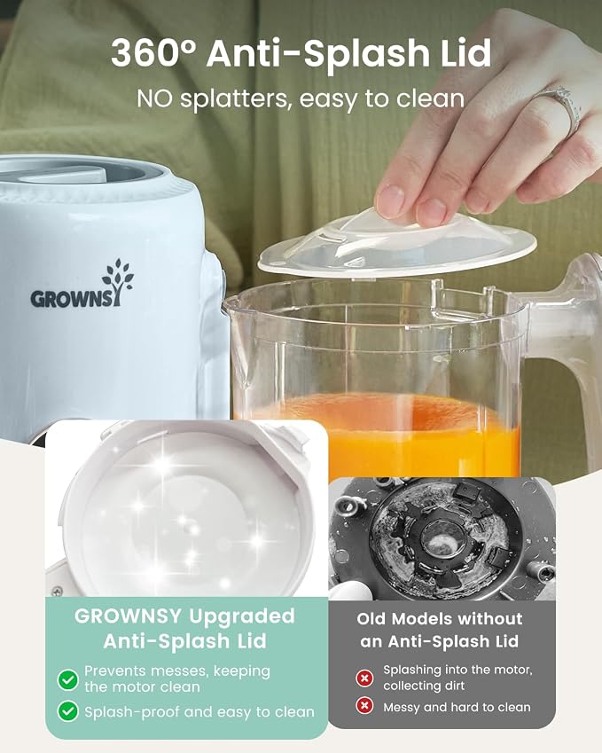 Grownsy Baby Food Maker, Steamer & Blender Baby Food Processor, Blue | BPA-Free Elevated Steam Basket, Healthy Homemade Baby Food Purees, Starting Solids & BLW, Baby Feeding Essentials, 6+ Months