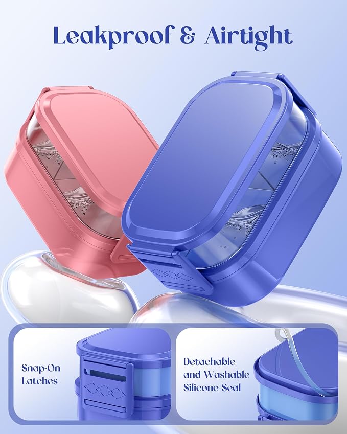 Bento Lunch Box, 65 oz 3-Tier Stackable Lunch Container, Adjustable 2/3 Tier Design, BPA-Free Food-Grade Plastic, Leakproof, Microwave & Dishwasher Safe, Blue