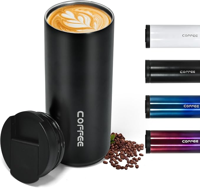 Insulated Coffee Mug 17oz,Travel Coffee Tumbler,Vacuum Insulated Coffee Mug with Leak Proof Screw Lid Coffee Cup for Men and Women for Hot & Cold Drinks