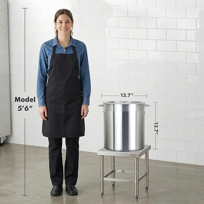 CURTA 40 Quarts Aluminum Stock Pot with Lid, Heavy Duty Commercial Grade Large Capacity Cooking Pot for Boiling, Stewing, Great for Kitchen, Restaurant, Catering, and Home Use, NSF Certified