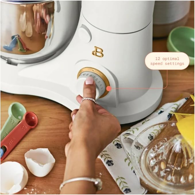 3.5 Qt Stand Mixer, with Flat Beater, Dough Hook, Whisk (White)