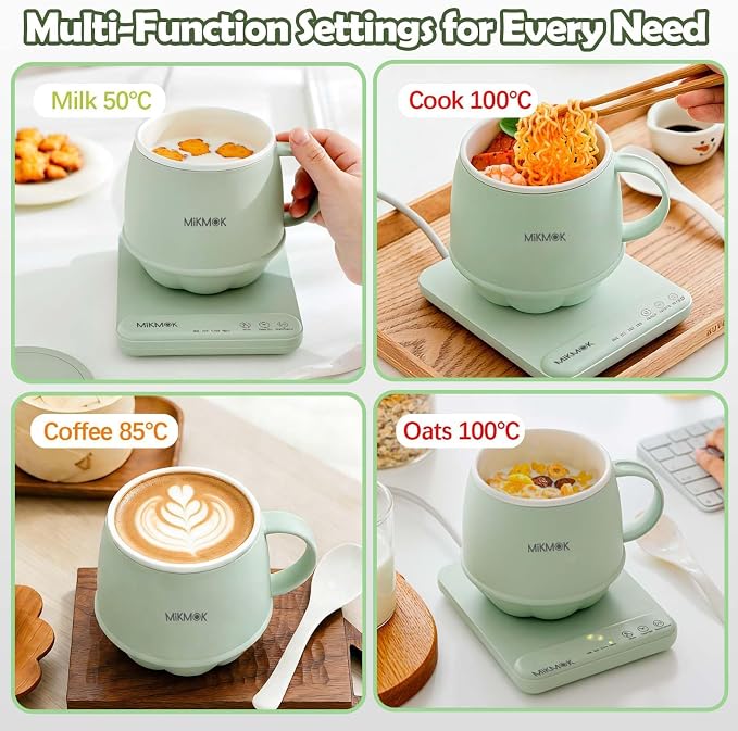 Desk Electric Mug 400ML, 300W Fast Boiling Kettle & Portable Water Warmer | 45-100℃ Temperature Control, 4-in-1 Modes, LED Digital Display Mini Water Dispenser For Coffee Tea Oatmeal Office Dorm Home