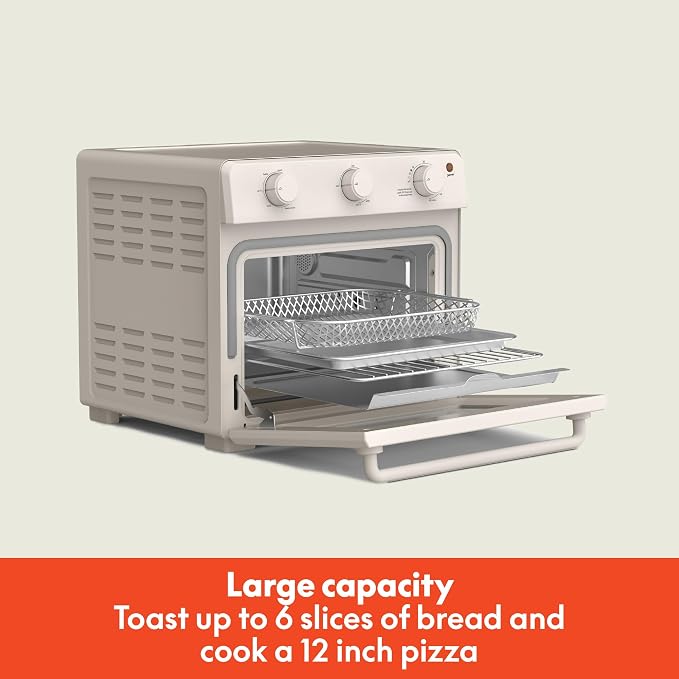 bella 6 Slice Toaster Oven With Air fryer, Oatmilk