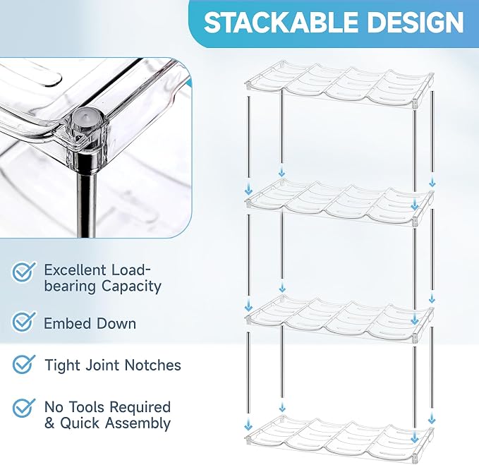 Larger Water Bottle Organizer for Stanley 40 oz Tumbler, Tumbler Organizer | Stackable Water Bottle Holder Rack for Cabinet, Kitchen Storage Organizer for for Stanley Cup Accessories, Tumbler Storage