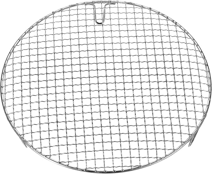 HARFINGTON Round Cooking Rack 13-inch Stainless Steel Cross Wire Barbecue Grill Net with 50mm Legs for Cooking Baking Steaming BBQ