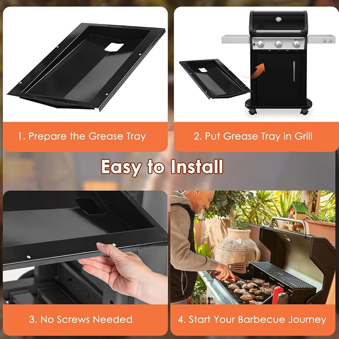 69804 Grease Tray for Weber Spirit 300 Series (2013 and Newer) | Drip Pan Tray for Weber Spirit E-310 E-320 E-330 S-310 S-320 S-330, Grease Tray for Weber 69804 Parts