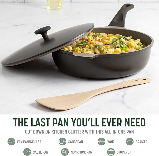 Goodful All-in-One Pan, Multilayer Nonstick Cookware Set, High-Performance Construction, Multipurpose Design Replaces Multiple Pots and Pans, Dishwasher Safe, 11-Inch, 4.4-Quart Capacity, Graphite