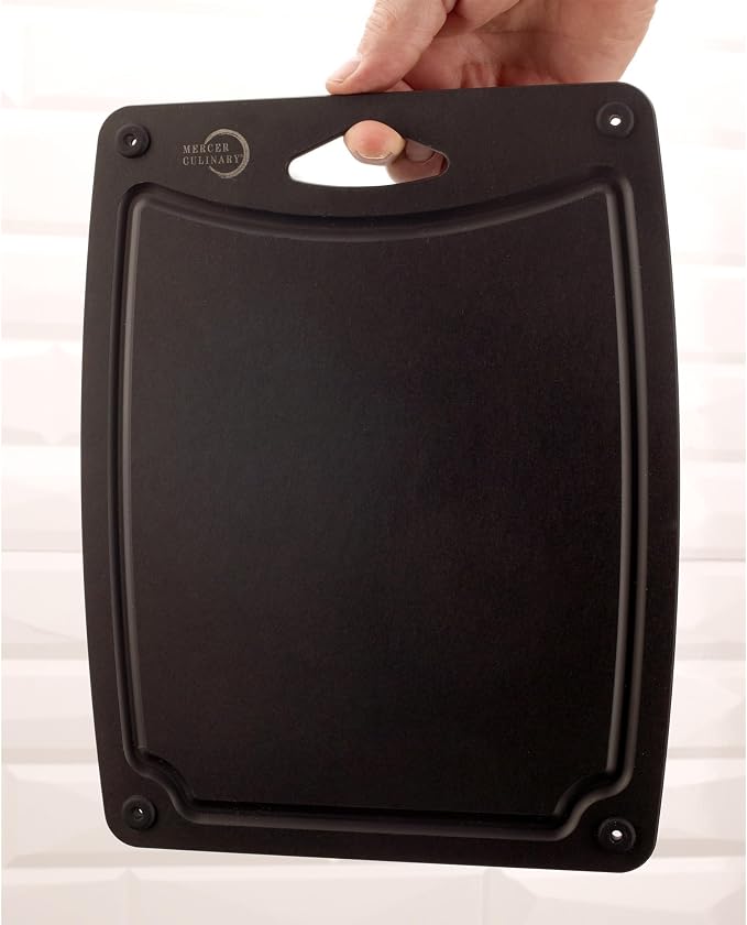 Mercer Culinary Composite Cutting Board-11 3/4" X 9 1/4", with Non Slip Feet and Juice Groove - Black