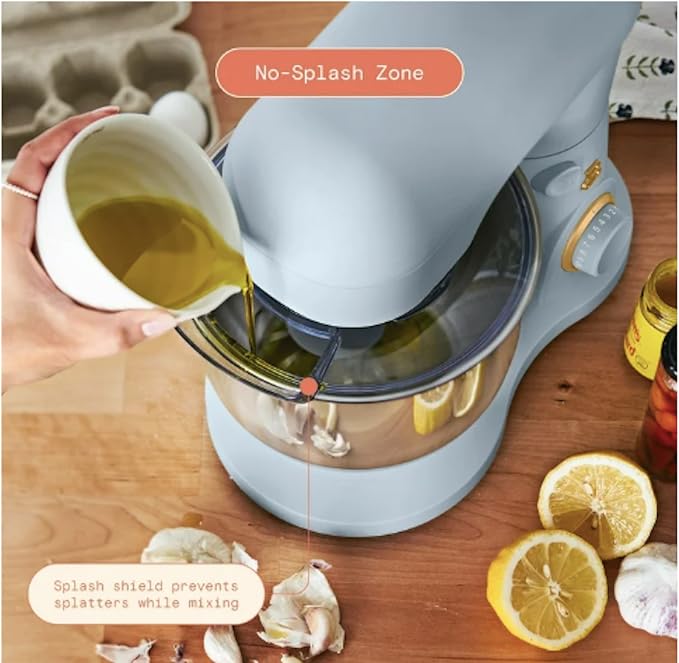 3.5 Qt Stand Mixer, with Flat Beater, Dough Hook, Whisk (Cornflower Blue)