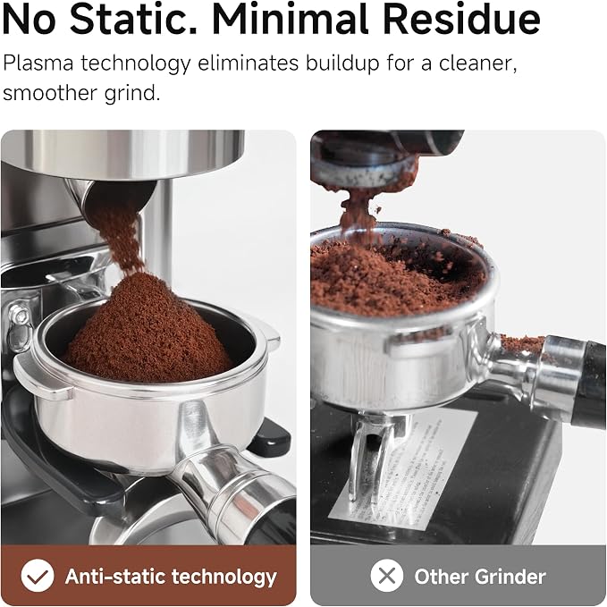 HiBREW G7 Electric Coffee Grinder, 48 Precise Grind Settings, 350g Hopper | Direct Dosing for Portafilter & Ground Cup, Professional Conical Burr Anti-Static Tech, Ideal for Espresso & French Press