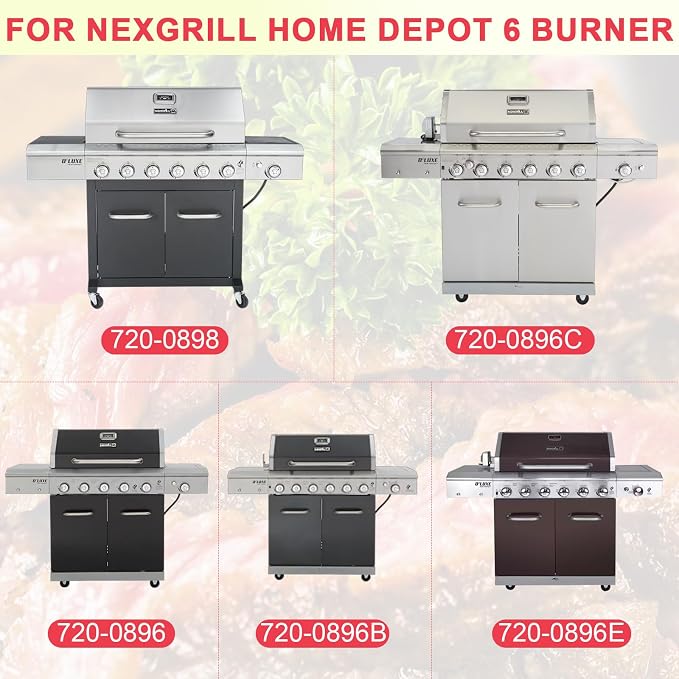 Full-Size Griddle Inserts for Nexgrill Home Depot 6 Burner Gas Grills | Flat Top Griddle Fits Nexgrill 720-0896B 720-0896 720-0896C 720-0896E 720-0896CP 730-0898A 730-0898, Carbon Steel Non-Stick