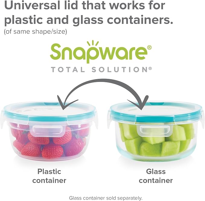 Snapware Plastic Total Solution (5-Pack, Mixed Sizes) Food Storage Set | Meal prep containers with plastic BPA-free lids with 4 locking tabs, microwave, dishwasher, & freezer safe