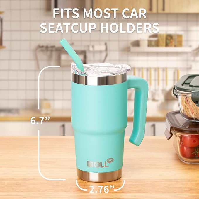 16 oz Stainless Steel Insulated Tumbler with Lid and Straw,Teal | Double Wall Vacuum Coffee Tumbler,Reusable Travel Mug Cup for Women