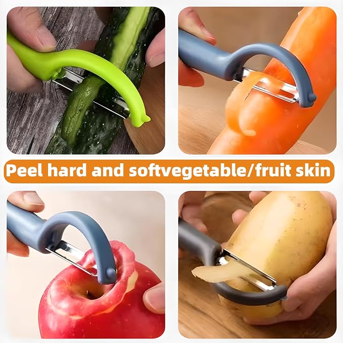 Trez Treamer 6-Pack Vegetable Peeler for Kitchen，Y Peeler Stainless Steel Potato Peeler Set for Apple Veggie Carrot Fruit Zucchini Cucumber Safe Peelers Bulk with Non-Slip Handle (P)