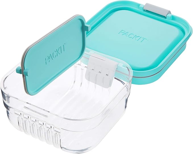Packit, Bento Mod Snack Mint | Food Storage, Meal Prep, Leak-resistant 4.5 cup capacity, Shatterproof, Microwave safe (without lid), Dishwasher safe