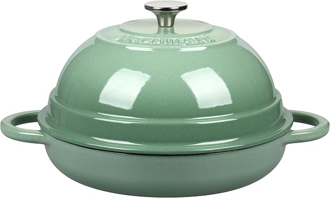 Cast Iron Enameled Dutch Oven Pot with Lid for Bread Baking, Bread Oven, 6 Quart, Sage Green