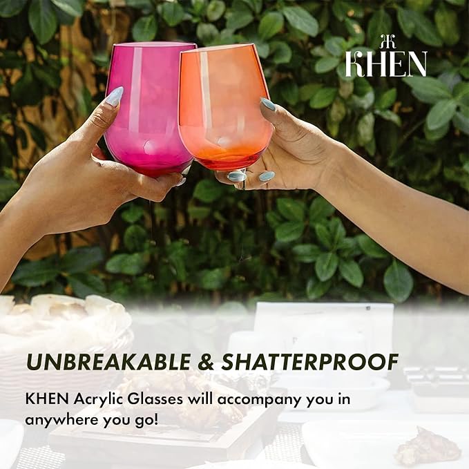 Plastic Acrylic Shatterproof Martini, Margarita, Champagne & Cocktail Unbreakable Glasses, Large Coupe Glasses 15oz, 6 Set, Tritan European Design Drinkware, BPA-free,Reusable, Pool, Indoor & Outdoor