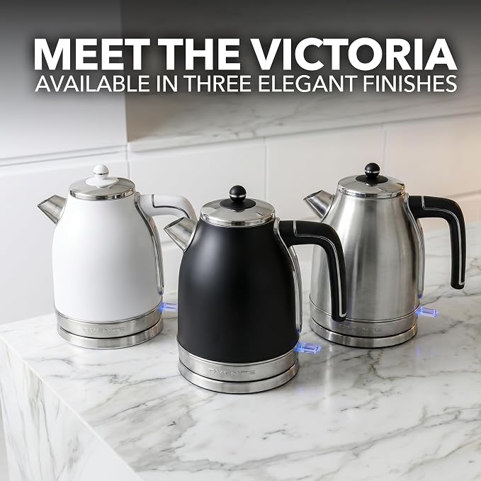 OVENTE 1.7L Stainless Steel Electric Kettle, 1500W Power, Silver KS777S | Fast Boiling Heater, BPA Free, Cordless Body Design, Auto Shut-Off, Boil-Dry Protection, Indicator Light and Removable Filter
