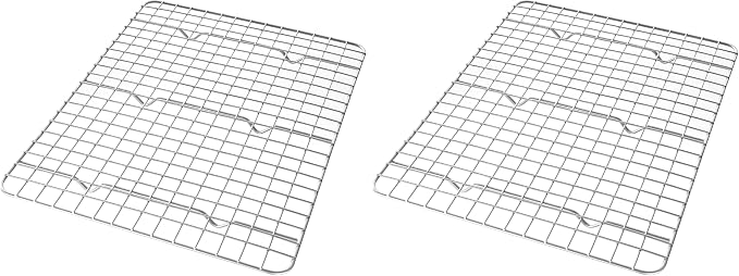 USA Pan Quarter Sheet Oven Safe Nonstick Baking and Cooling Rack (Pack of 2)