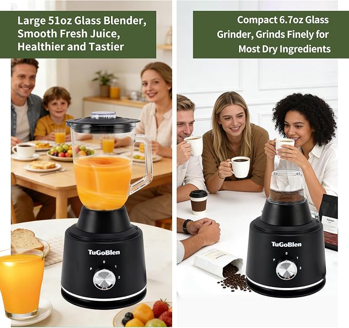 10 Cup Food Processor, Glass Blender and Grinder,5 Food Blades | Kneading/Chopping/Shredding/Slicing/French Fry Blades for Vege,Fruits,Meats,Beans