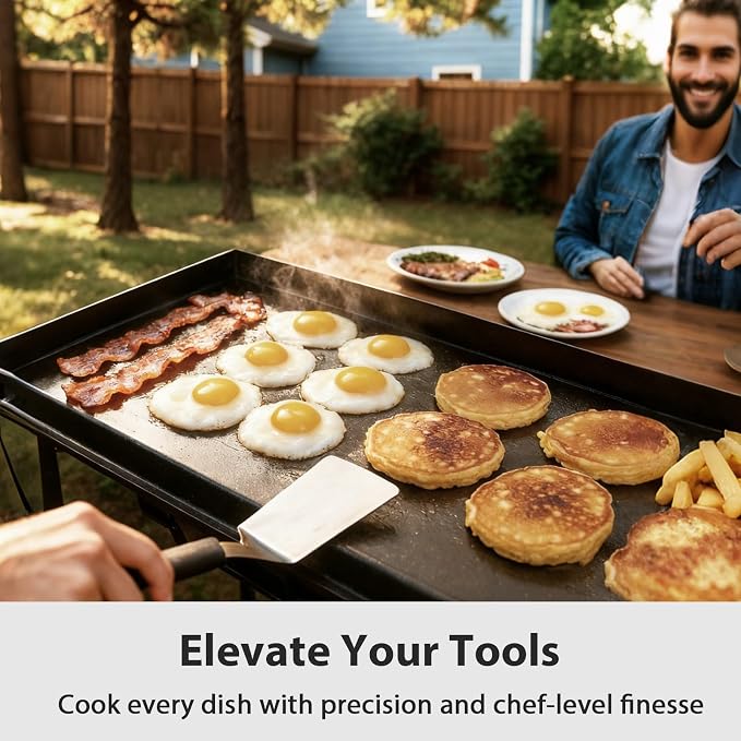 Utheer 37 in Ceramic Griddle for Camp Chef 3 Burner, Healthier Cooking | Fits Camp Chef GB90D, TB90, CCH3 and SPG90B; 37 in ceramic griddle is PFAS, PFOA and PTFE free for lower-oil camp cooking