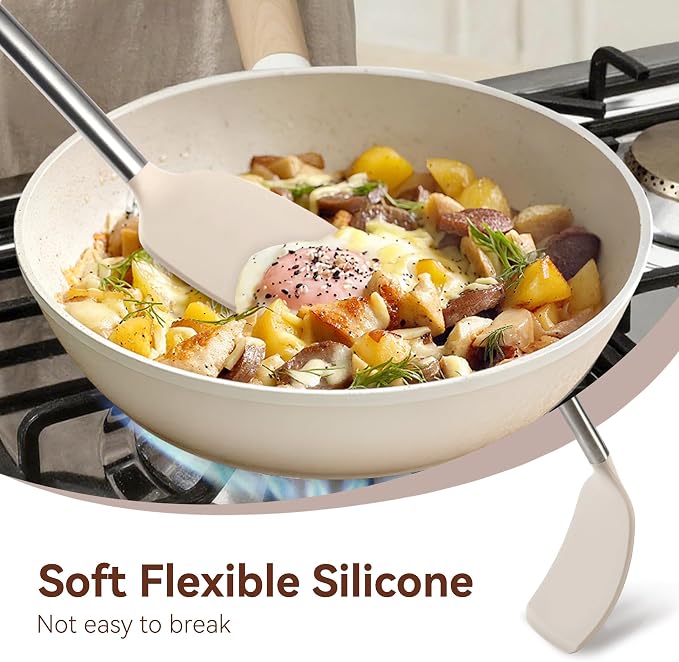 NCUE 35 Pcs Silicone Cooking Utensils Set BPA Free 446°F Heat Resistant | Stainless Steel Handles Kitchen Utensils Set, Thickened Heads Silicone Grips Nonstick Dishwasher Safe for Baking Housewarming