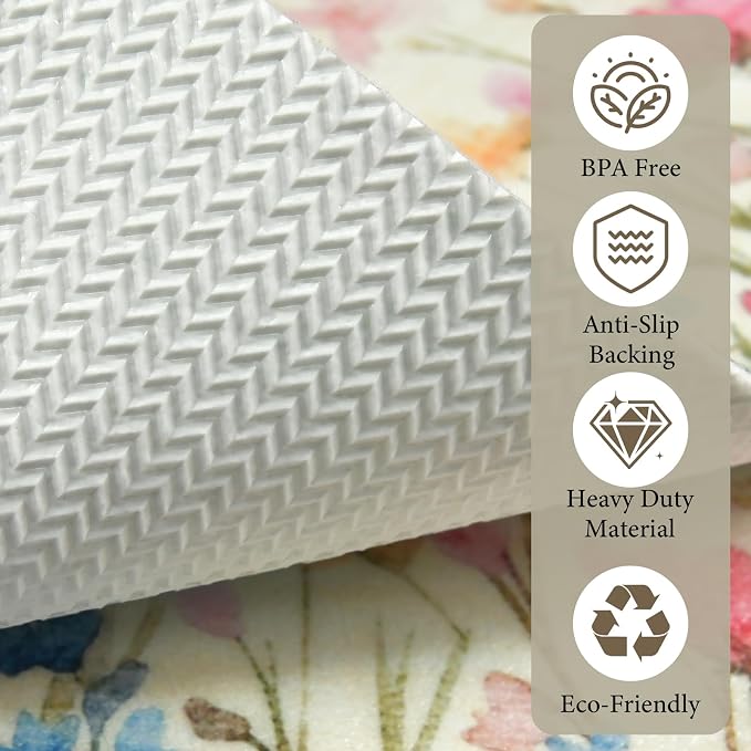 Vinyl Placemats Set of 6-12x17 Inch - Heat Resistant Washable Place Mats Waterproof Non-Slip Wipeable Table Mats for Dining Table Decor, Indoor/Outdoor Plastic Mat