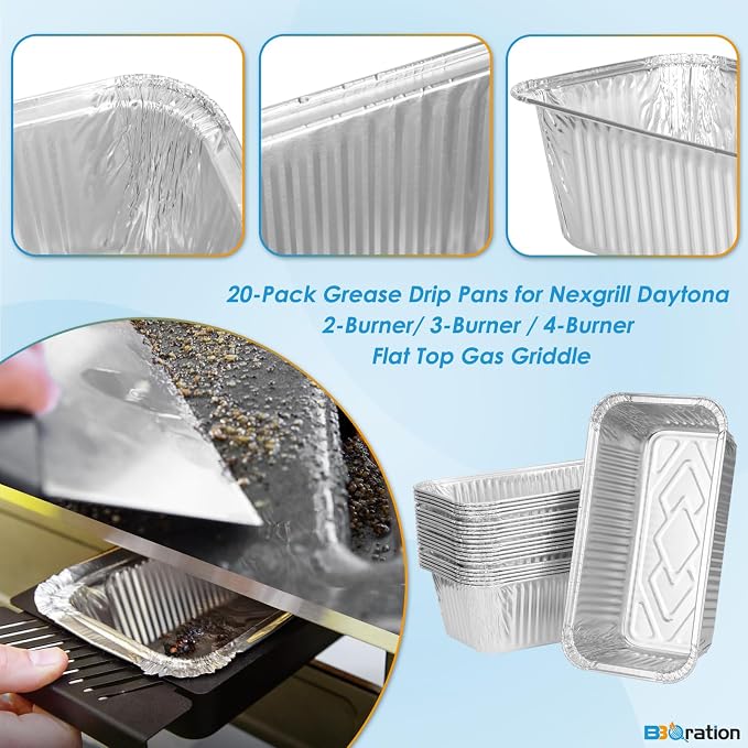 Aluminum Drip Liner for Nexgrill Daytona 3/4 Burner 720-1057 720-1058 | Grease Catcher Drip Liner for Nexgrill Daytona 30 Inch, 36 Inch Flat Top Griddle 720-1115, Grease Tray for Nexgrill Daytona