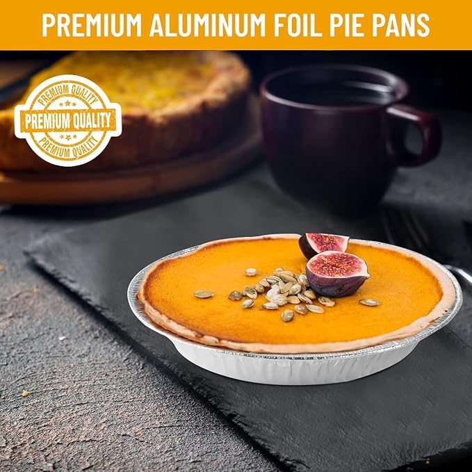 Aluminum Foil 6 inch Pie Pans, 55 Count | Disposable Baking Plates, Made in USA, Heavy Duty Tins, Mini Pies, Quiche and Tarts