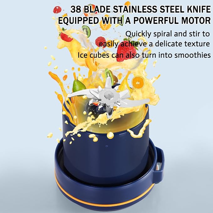 Portable Juice Cup Blender for Smoothies Shakes Fruit Crush Baby Food Maker 43oz 1300ML USB Charging Cordless Powerful Blades Blending Portable Smoothie Blender for Small Ice Kitchen Outdoor