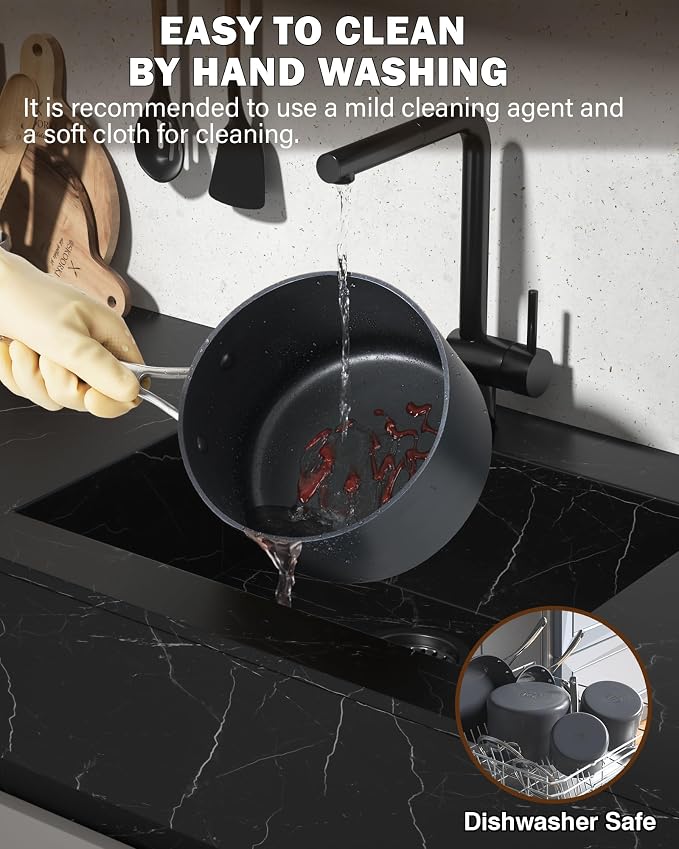 Cooks Standard Classic 1-Quart Hard Anodized Nonstick Saucepan with Glass Lid