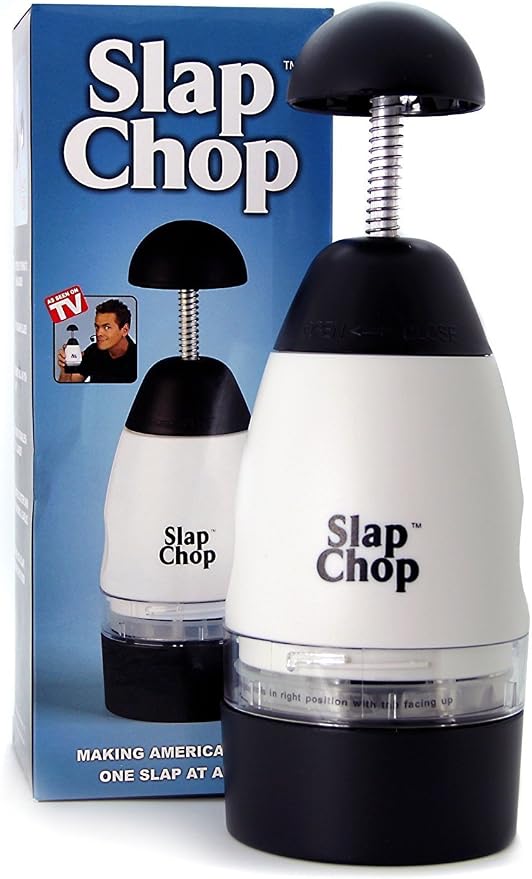 Slap Chop Original Food Chopper, Stainless Steel Blades, Butterfly Open | Manual Food Chopper, Vegetables, Salad Toppings, All Type of Nuts