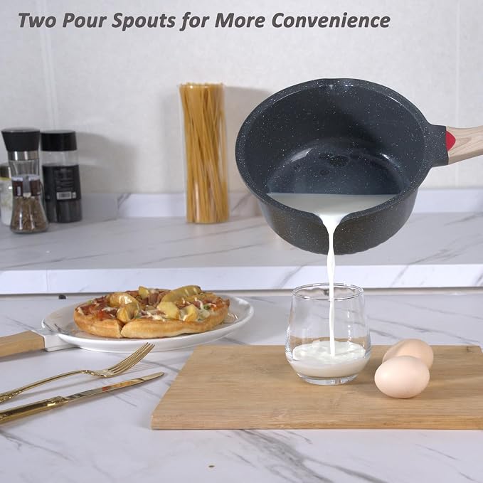 Ceramic Nonstick 4 QT Saucepan with Lid, Cast Aluminum Stockpot with Stay-cool Handle,Compatible with All Cooktops,Dishwasher Safe