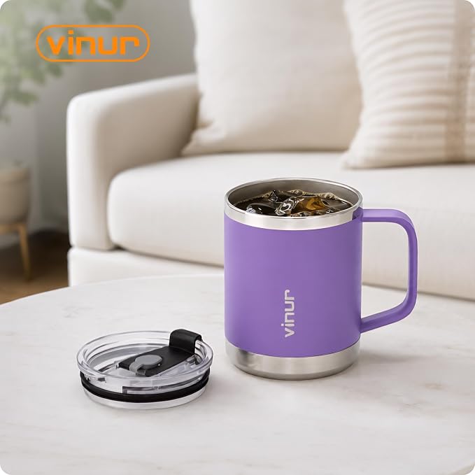 Pour Over Coffee Maker-12 oz Insulated Mug with Stainless Steel Filter | Stainless Steel Vacuum Insulated Coffee Maker With Stainless Steel Filter for Home, Camping, Gift for Men & Women (Purple)