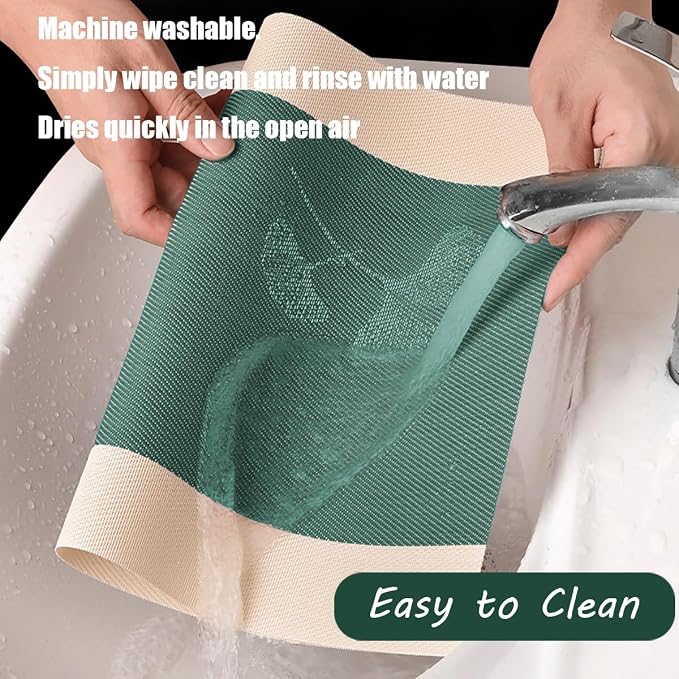 PIGCHCY Rustic Placemats Set of 6, Easy to Clean Placemats Washable Non-Slip Luxurious Durable Table Mats for Home/Dining Room Decoration (Green,18 X 12 inches)