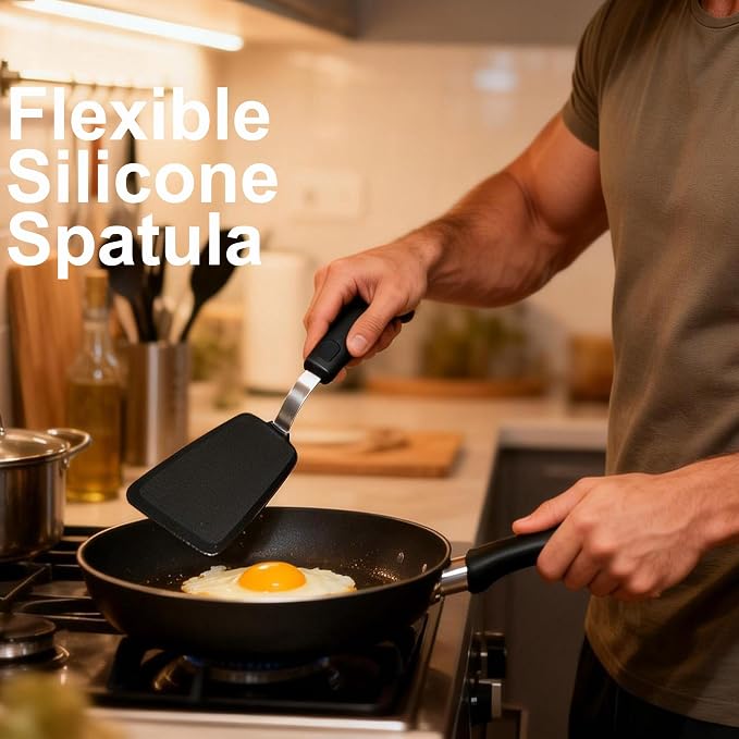 5 Piece Silicone Spatula Set Cooking Utensils Set | Heat resistant, Kitchen Cooking Utensils Set,Dishwasher Safe,For Nonstick Cookware