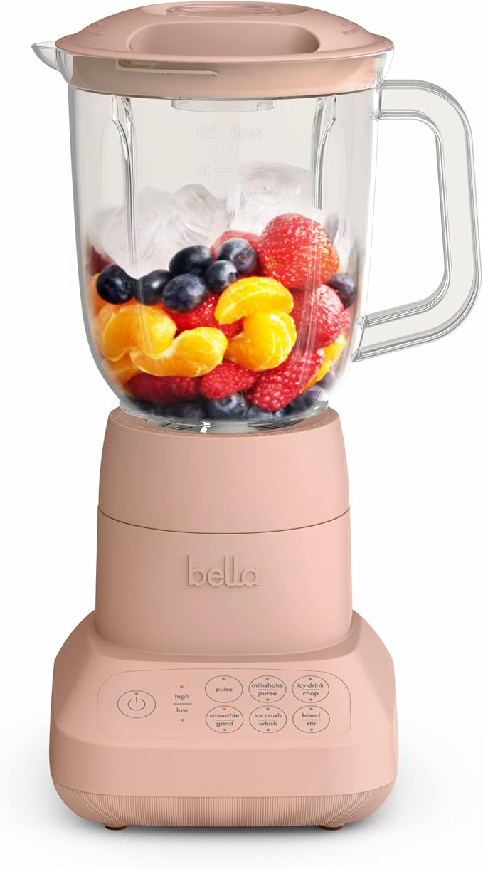 bella Fits-anywhere™ Flip & Store Blender, 48 oz, 520W, Blossom