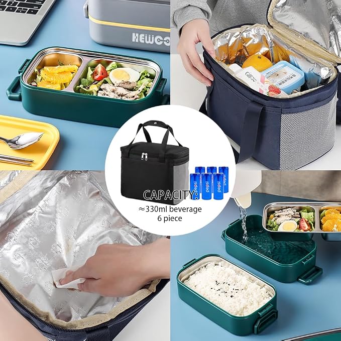 Bento Box Adult Lunch Box (74 Oz Large Capacity), Reusable, Leak-Proof, Including Lunch Bag, Fork And Spoon, 3 Dividers, Suitable For Work, Picnic, Dishwasher And Microwave Safe.(Green)