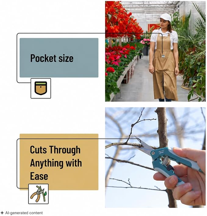 Mr. Pen- Gardening Scissors, 6.5 Inch | Pruning Shears for Gardening with Straight Stainless Steel Blade, Garden Shears, Garden Clippers Handheld, Plant Shears