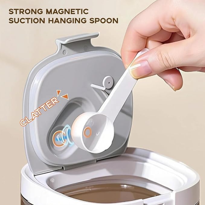 15oz Coffee Canister, Airtight Storage Container, 1300ml | Food Storage Container with Magnetic Scoop, Kitchen Jar for Grounds, Beans, Tea, Sugar, Flour, Cereal