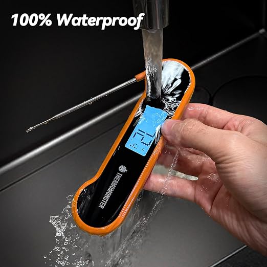 0.5 Sec Instant Read Meat Thermometer Digital with ±0.5℉ Precision, Orange | Food Thermometer for Cooking Kitchen Gadgets, Oven Grill Candy BBQ Essentials Accessories, Gifts for Him Dad Men Birthday